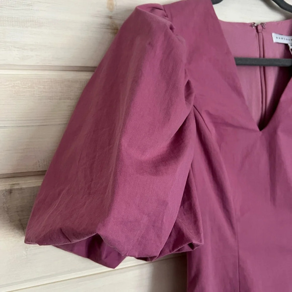 Anthropologie Endless Rose Puff Sleeve Mini Dress Mauve XS Dance Vaca cruise - Picture 7 of 13